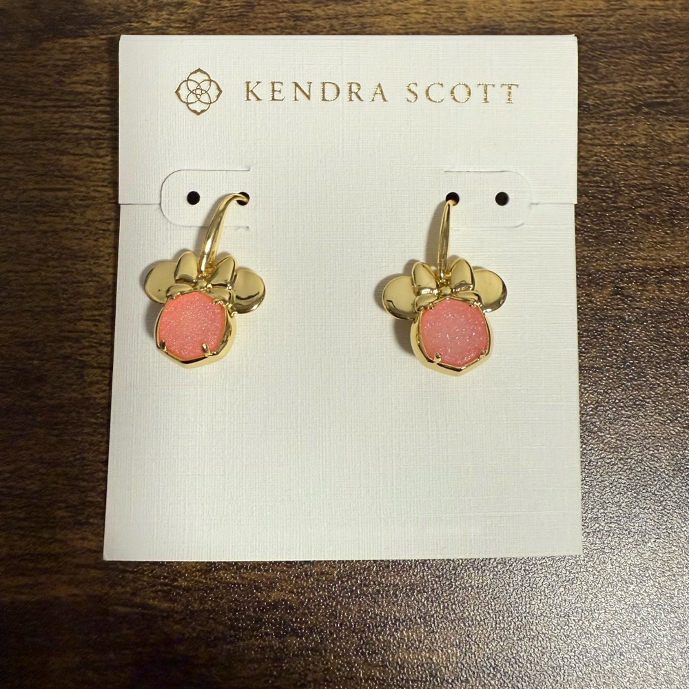 Kendra Scott Pink Drusy Minnie Mouse Earrings (Disney Collection)